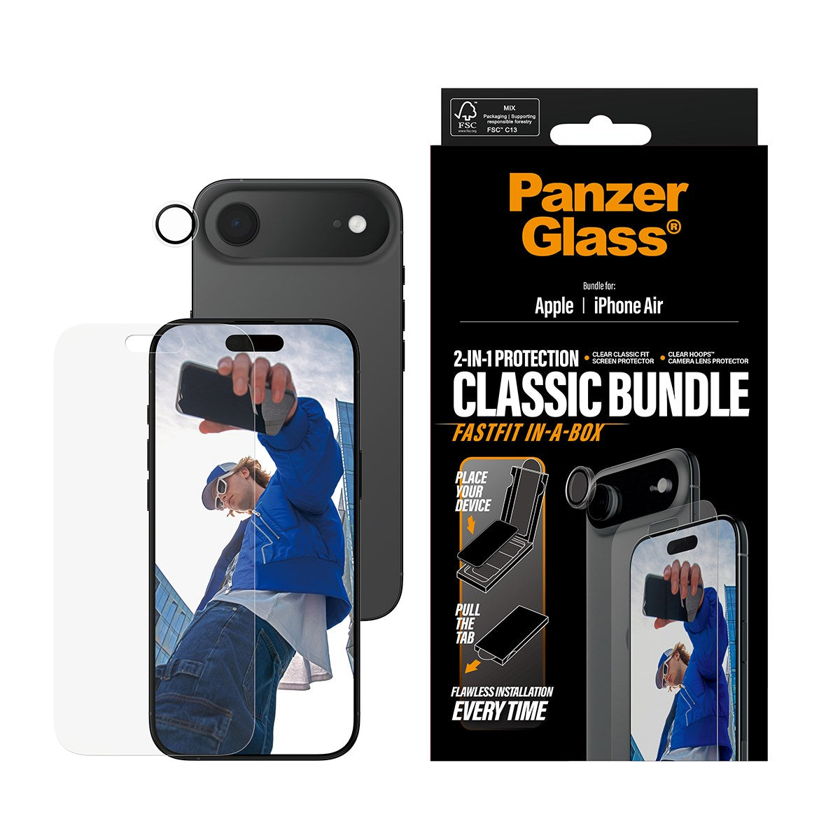 PanzerGlass® 2-in-1 Classic Bundle iPhone Air w. FASTFIT IN-A-BOX